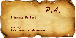 Pápay Antal névjegykártya